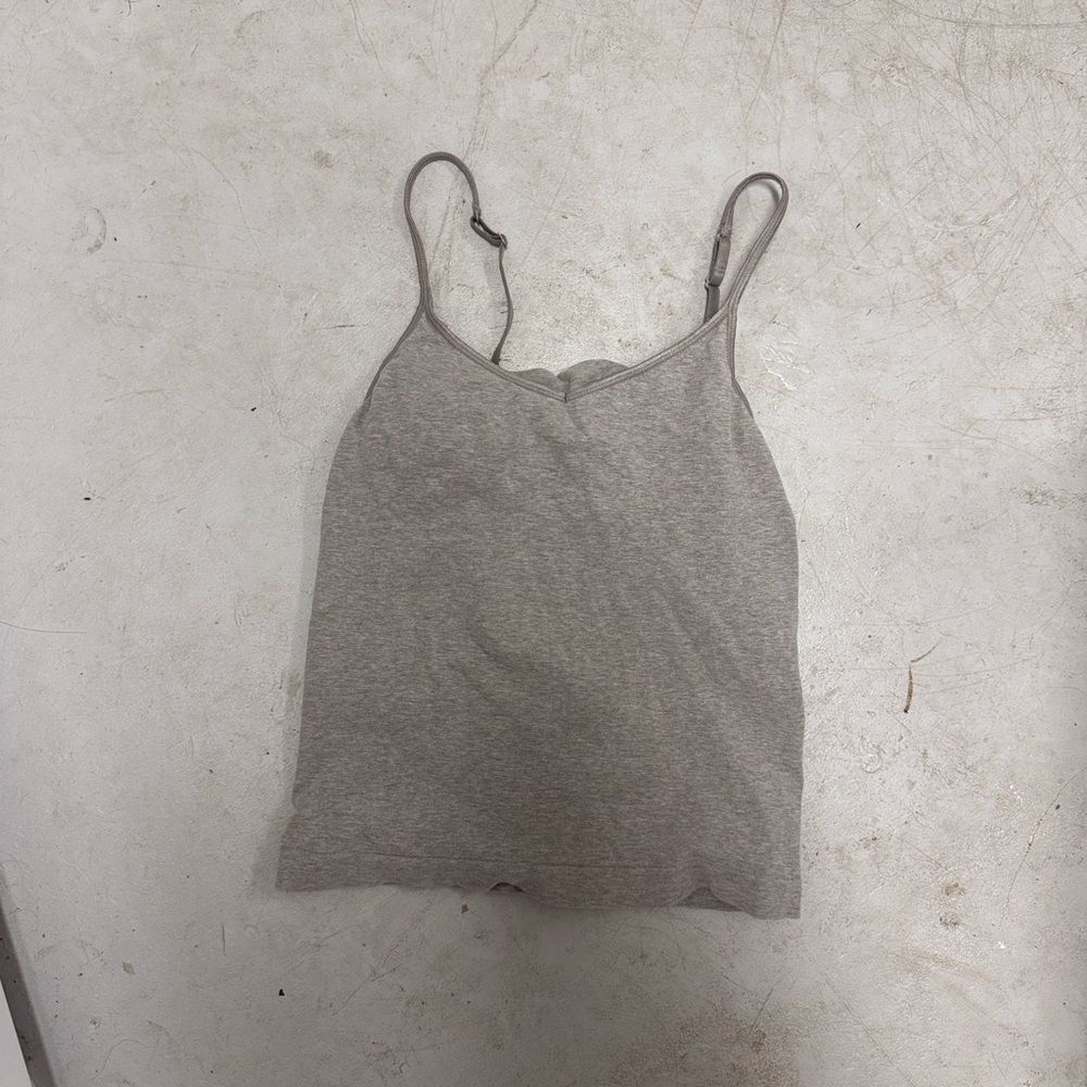 GAP Women's Gray Camisole Top Adjustable Strap Built in Bra Size Small